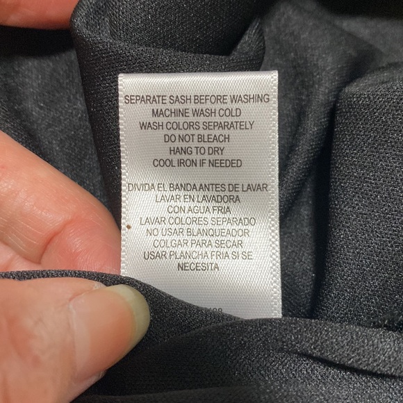 Gabby Skye Belted V-Back Ruffle Dress - Black - Picture 12 of 12